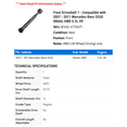 thumbnail image 2 of Front Driveshaft 1 - Compatible with 2007 - 2011 Mercedes-Benz S550 4Matic AWD 5.5L V8 2008 2009 2010, 2 of 2