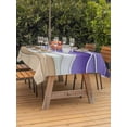 thumbnail image 4 of Rectangle Outdoor Tablecloth With Umbrella Hole And Zipper– Abstract Coastal Waterproof Patio Table Cover for Party, Picnic, Backyard, 60"x120" , Wave Pattern Beach Purple, 4 of 8