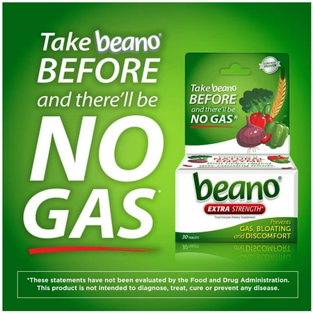 Beano Digestive Enzyme, Gas Prevention & Digestive Enzyme Supplement, 30 Count