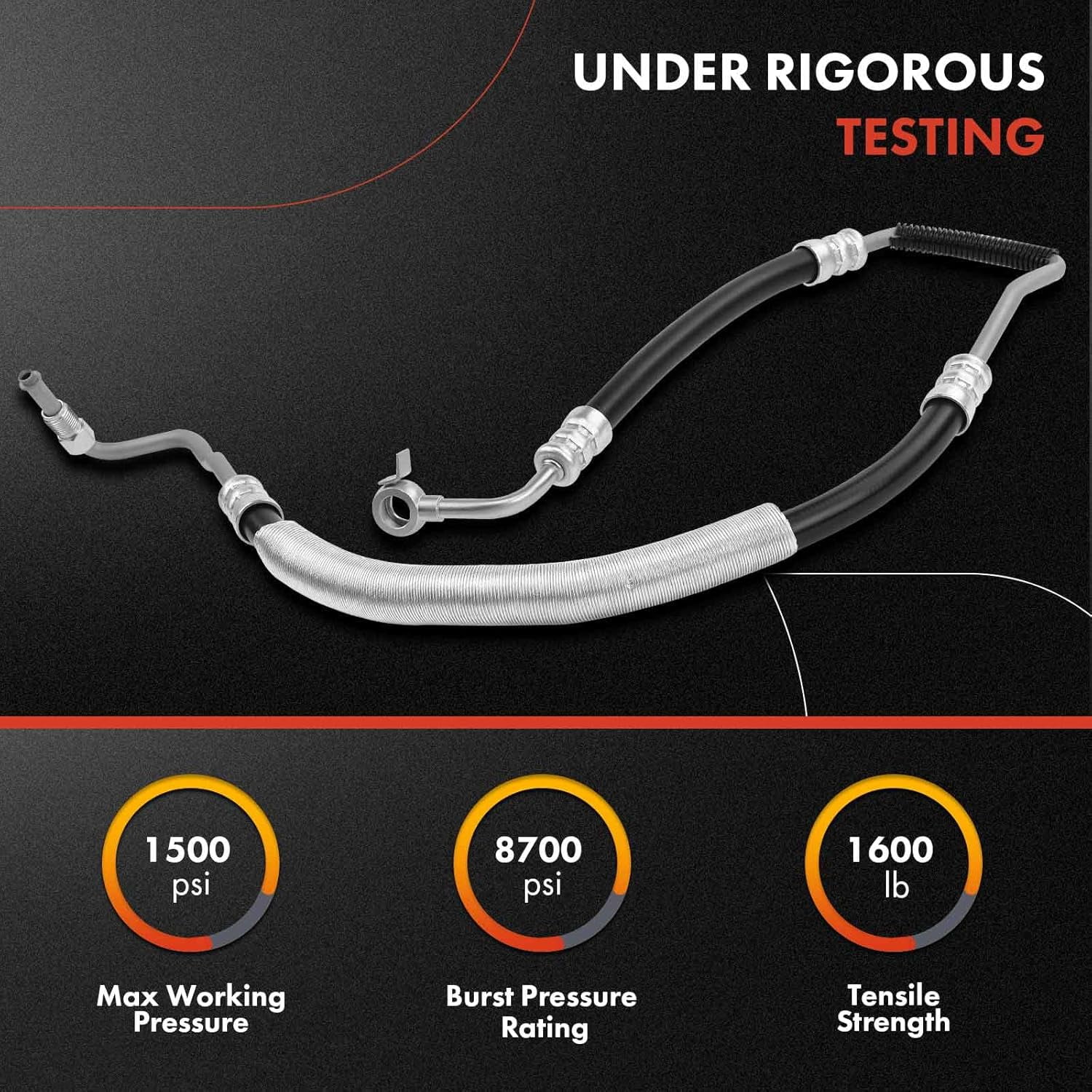 A-Premium Power Steering Pressure Hose Line Assembly Compatible with Toyota Sienna 2004 2005 2006, 3.3L FWD, with O-ring & Washer, Pump to Gear/Rack
