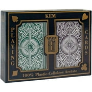 KEM Playing Cards Arrow Green and Brown, Bridge Size- Standard Index Playing Cards (Pack of 2) (1020681)