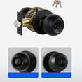 thumbnail image 4 of Lolynie Black Entry With Key Door Lockset Knobs Flat Keyed Entrance Lock Knobs 1 Pack, 4 of 7