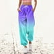 thumbnail image 2 of Gibobby pantalones colombianos de mujer Pantalones para mujer Pantalones de chándal con estampado informal Bolsillos Cintura alta Deportivo Gimnasio Pantalones deportivos de ajuste atlético (Aqua, XL), 2 of 4