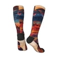 thumbnail image 5 of Lsque Cultural Silhouette Journey Printed Crew Socks Men's Women's LightWeight Thin Casual Calf Socks ,Knee High Socks,Cotton Socks, 5 of 9