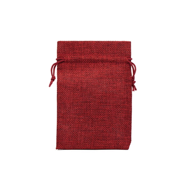 50 Uds. De arpillera con cordón para joyería, pendientes, collares, bolsas, bolsas de embalaje de arpillera, paquete para fiesta, cumpleaños, Ropa, zapatos y accesorios Miscelánea borgoña Minnieouse AP015840-05