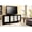 Antique Black, variant on Gray MDF Ornamental 4-Door Cabinet | Versatile Use as TV Stand or Server | Durable Wood & Mirror Design | Addresses Lack of Storage Problem