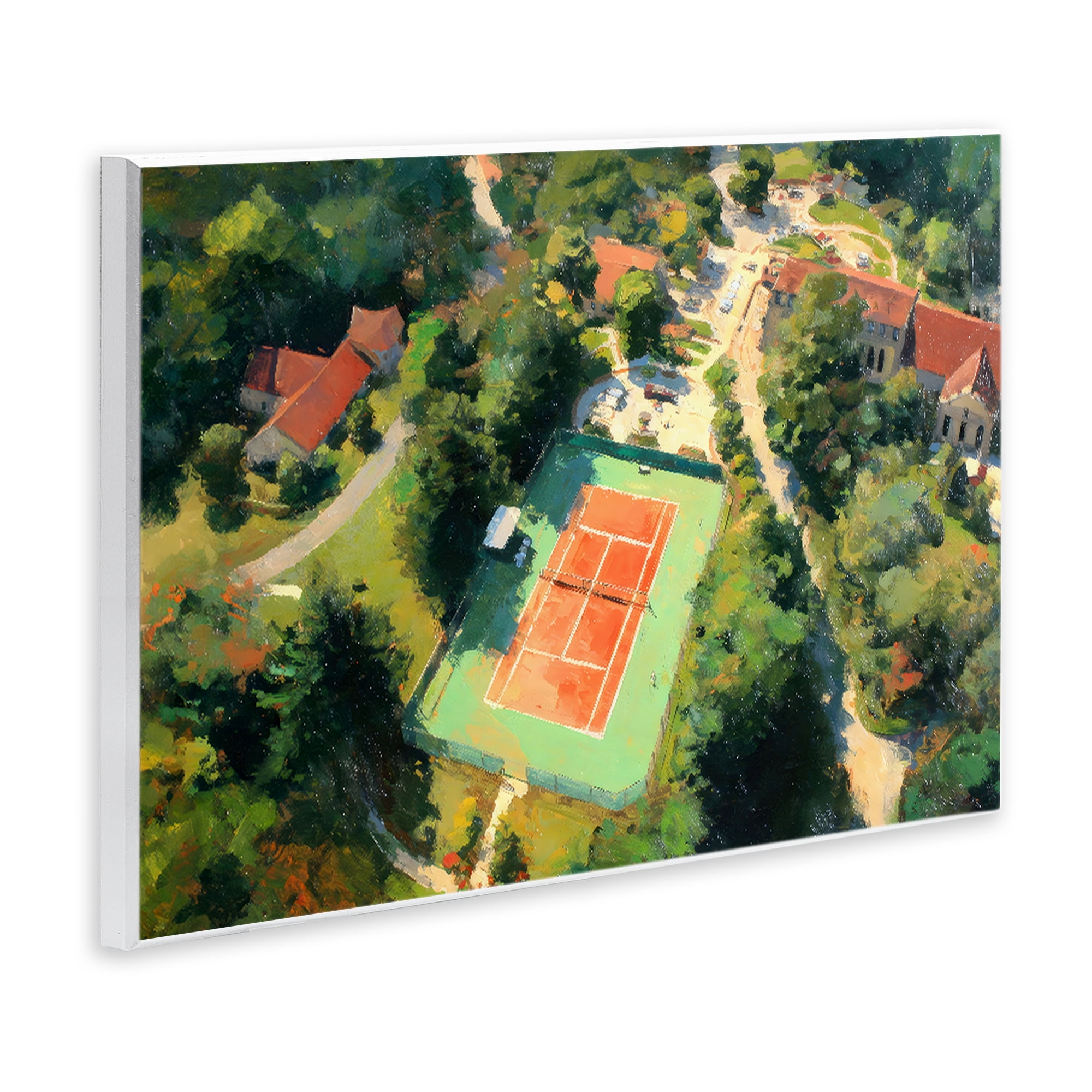 Stupell Industries Aerial Tennis Court Park Wall Plaque Art, design by Petal Prints Design