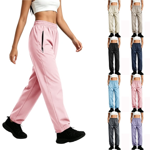 Bloomae Packable Rain Pants for Women Waterproof Pants Lightweight Elastic High Waist Rain Over Pants Outdoor Windproof Pant for Golf Hiking