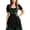Black, variant on Jane Wardrobe Ruffle Hem Pocket Dirndl Apron Skirt Women Oktoberfest Adjustable Tie Waist Costume Half Apron 1PC One Size