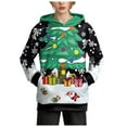 thumbnail image 2 of Bainana Little Boys Christmas Sweatshirt Cartoon Print Long Sleeve Pullover Tops Fashion Cute Winter Child Outwear Green Size 7-8 Years, 2 of 4