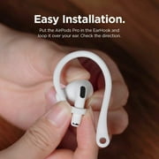 elago AirPods Pro Ear Hooks for AirPods Pro, AirPods Pro 2nd Gen, AirPods 4, AirPods 1 & 2 & 3(White) - AirPods EarHooks hold your AirPods securely, Great for fitness activities