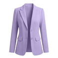 thumbnail image 5 of QATAINLAV Ladies Blazers Business Casual Long Sleeve Open Front Button Blazer Office Travel Lapel Suit Jackets with Pockets Purple XL, 5 of 9