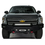 Vijay Compatible with 2007-2008-2009-2010-2011-2012-2013 Chevrolet Silverado 1500 Front and Rear Bumper with Winch Seat and Spotlights and D-Rings