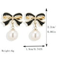 thumbnail image 4 of Latrodar 925 Silvery Pearl Drop Earrings For Women Trendy Gold Dangle Earrings AAA+ Quality Wedding Earrings Jewelry For Brides Black up to 50% Off, 4 of 5
