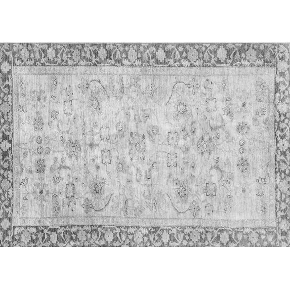 Ahgly Company Indoor Rectangle Abstract Gray Modern Area Rugs, 2' x 5'
