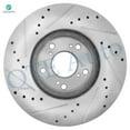 thumbnail image 4 of 6PC Front Drilled Slotted Brake Rotors-Ceramic Brake Pad For 2014 2015 Acura ILX, 4 of 8