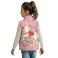 thumbnail image 2 of Xoenoiee Horse Daisy Flower Print Vest for Toddler Girls Fleece Zip Up Stand Collar Jacket Vest with Pockets Sleeveless Fall Winter Warm Waistcoat Outerwear, Size 7-8 Years, 2 of 7