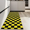 thumbnail image 4 of Yellow and Black Checkered Pattern Kitchen Rug Mat,Kitchen Runner Rugs Non Skid Washable,Decorative Kitchen Floor Mats for Kitchen,Sink,Laundry,17"X47", 4 of 5