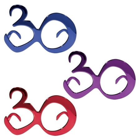 Pack of 6 Blue, Purple and Red