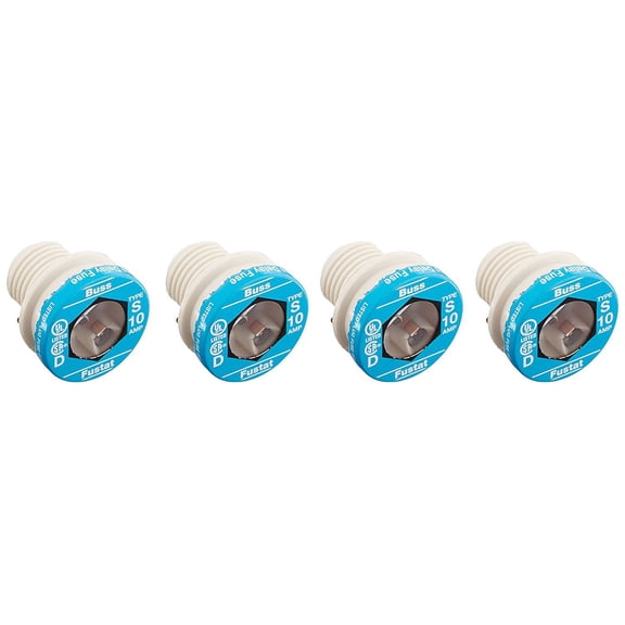 Bussmann S-10 10 Amp Type S Time-Delay Dual-Element Plug Fuse Rejection Base, 125V UL Listed (4 Pack)