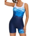 thumbnail image 3 of Sociala Women Boyleg One Piece Swimsuit Racerback Athletic Training Bathing Suit, 3 of 5