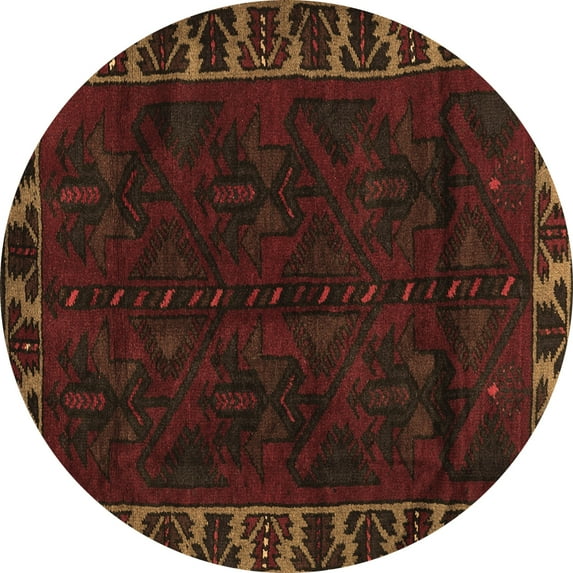 Ahgly Company Indoor Round Persian Brown Traditional Area Rugs, 8' Round