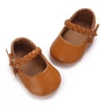 thumbnail image 5 of Yoyauz Baby Girl Mary Jane Shoes Anti Slip Rubber Sole Ballet Slippers Princess Dress Wedding Shoes Newborn Kids Shoes Toddler Shoes（0-12 Month）, 5 of 7