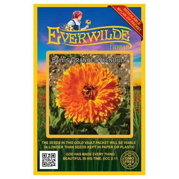 Everwilde Farms 500 Orange Calendula Flower Seed