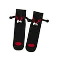 thumbnail image 2 of SYMOID Womens Christmas Reindeer Ankle Socks - Soft Nylon Spandex, Black, 1 Pair, Cute 3D Details - Festive Holiday Stocking Stuffer for Teens,Size Free Size, 2 of 3