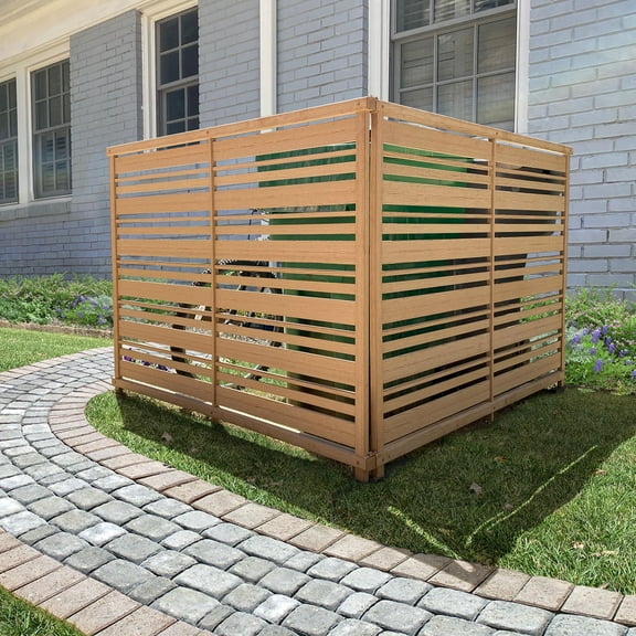 4ft. H x 5.3ft. W Fresno WoodTek Vinyl Cedar Color Screen Kit (2 Panels)