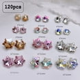 thumbnail image 2 of 120 Piezas Nail Art Copo de Nieve Diamantes de Imitación Cristal Flatback Nail Gems Piedras para Manualidades Nails Art Ropa Zapatos Bolsas DIY Decoración, 2 of 6