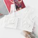 thumbnail image 3 of Conjunto de lencería Sujetadores con cuello redondo para mujer, camiseta deportiva informal de nailon, ropa interior con hebilla frontal, traje Cgtredaw Blanco T L para Mujer, 3 of 7