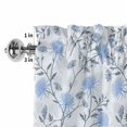 thumbnail image 4 of Blue Spring Floral Rod Pocket Curtain Valance, Flowers Leaves Pastoral Botanical Farmhouse Window Valance for Living Room, Bedroom, Kitchen 42"W x 12"L, 4 of 9