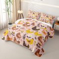 thumbnail image 3 of Erosebridal Cartoon Rooster Chicken Quilt Full, Rustic Farmhouse Animal Full Bedspread Sets, 3 Pieces 1 Quilt and 2 Pillowcases, 3 of 7