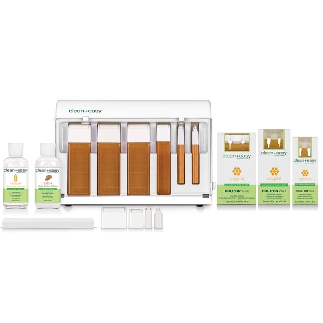 Kit de cera Clean + Easy Roll On para depilación facial y corporal