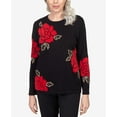 thumbnail image 4 of Alfred Dunner Womens Floral Jacquard Long Sleeve Sweater, 4 of 6