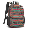 thumbnail image 2 of Geometric Diamond Pink Pattern 17" Waterproof Oxford School Backpacks for Teens, S-Shape Padded Straps, for School, Travel, Hiking, Camping, 2 of 5