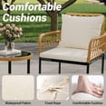thumbnail image 4 of Studyset 3 Piece Wicker Patio Bistro Sets Outdoor Conversation Sets with Glass Top Side Table and 2 Modern Rattan Chairs,Patio Furniture Set,Space Saving for Apartment,Backyard,Porch,Balcony,Lawn, 4 of 6