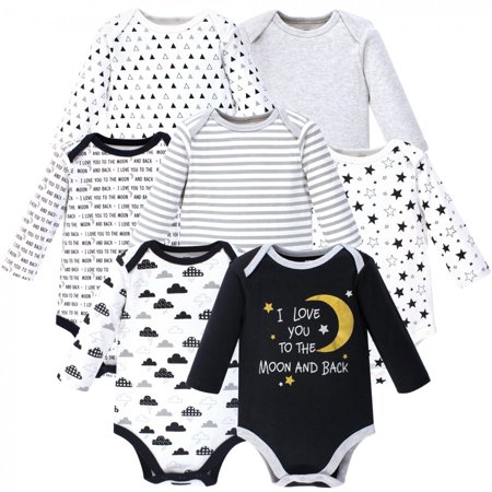 

Hudson Baby Cotton Long-Sleeve Bodysuits 7pk Moon And Back 0-3 Months