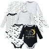 Hudson Baby Cotton Long-Sleeve Bodysuits 7pk, Moon And Back, 6-9 Months