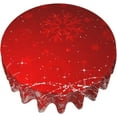 thumbnail image 5 of Christmas Tablecloth Red Snowflake Tablecloth Winter Table Cloth Round 60 Inch Washable Reusable Xmas Tablecloth for Home Parties Dinner Picnic Dining Kitchen Decor, 5 of 6