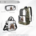 thumbnail image 4 of DISNIMO Clear Backpack, Bear Camouflage Printed 17 Inch Kids Clear Backpack Set with Lunch Bag and Pencil Case, Heavy Duty PVC Transparent Bookbag for Elementary Kindergarten Student, 4 of 5
