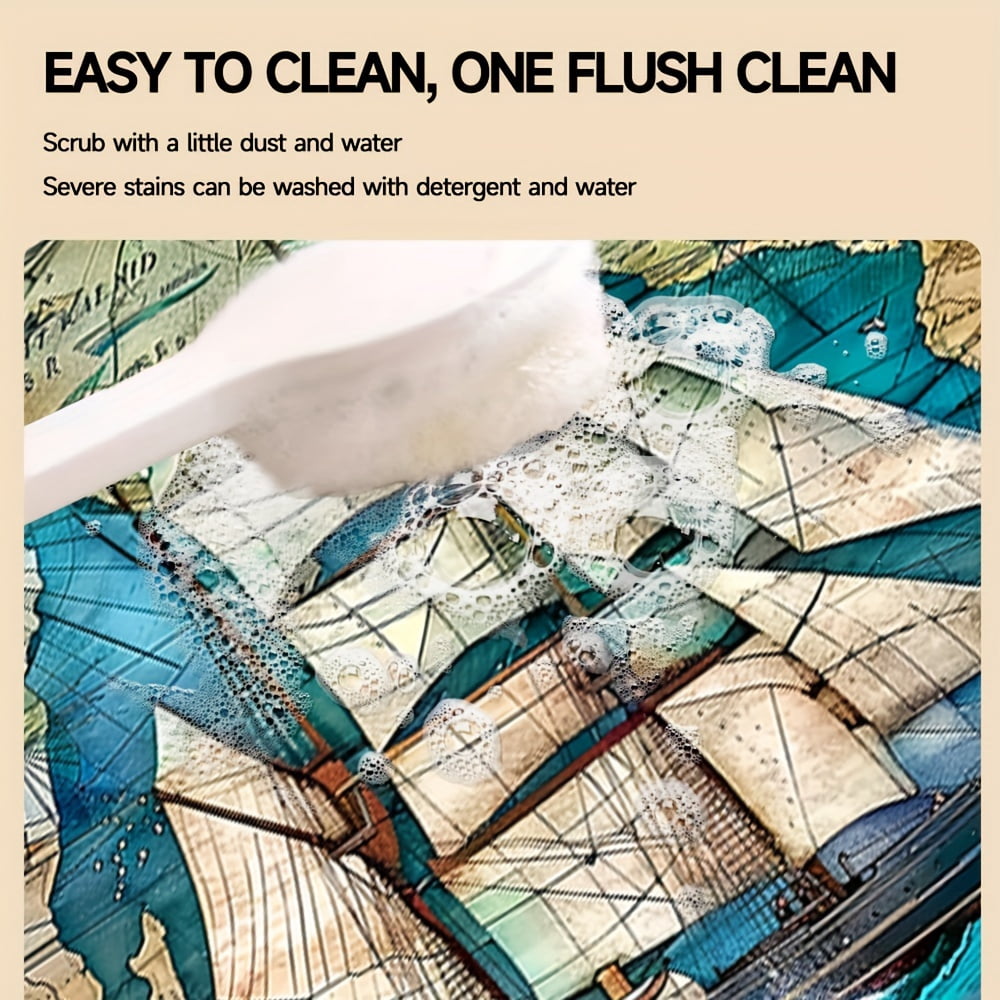 Pirate Ship Pattern,Washing Machine Dust Cover Mat, Kitchen Accessories,Non-Slip, for Laundry Bathroom Home Decor, Room Decor