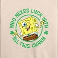 thumbnail image 3 of SpongeBob SquarePants - Who Needs Luck With This Charm - Women's Lightweight French Terry Long Sleeve Shirt, 3 of 6
