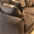 thumbnail image 4 of JERFIT Modern Brown Polyester Sofa for Living Room, 3-Seater Pillow Back Couch with Rolled Arms and Accent Pillows, 4 of 5