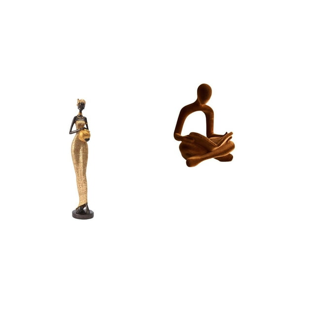Figura Humana Africana Abstracta De Mujer Pensadora, Escultura Artística Para El Hogar, La Oficina, El Dormitorio, La Mesa, El Mueble De TV, La Colección De Decoración De Bodas
