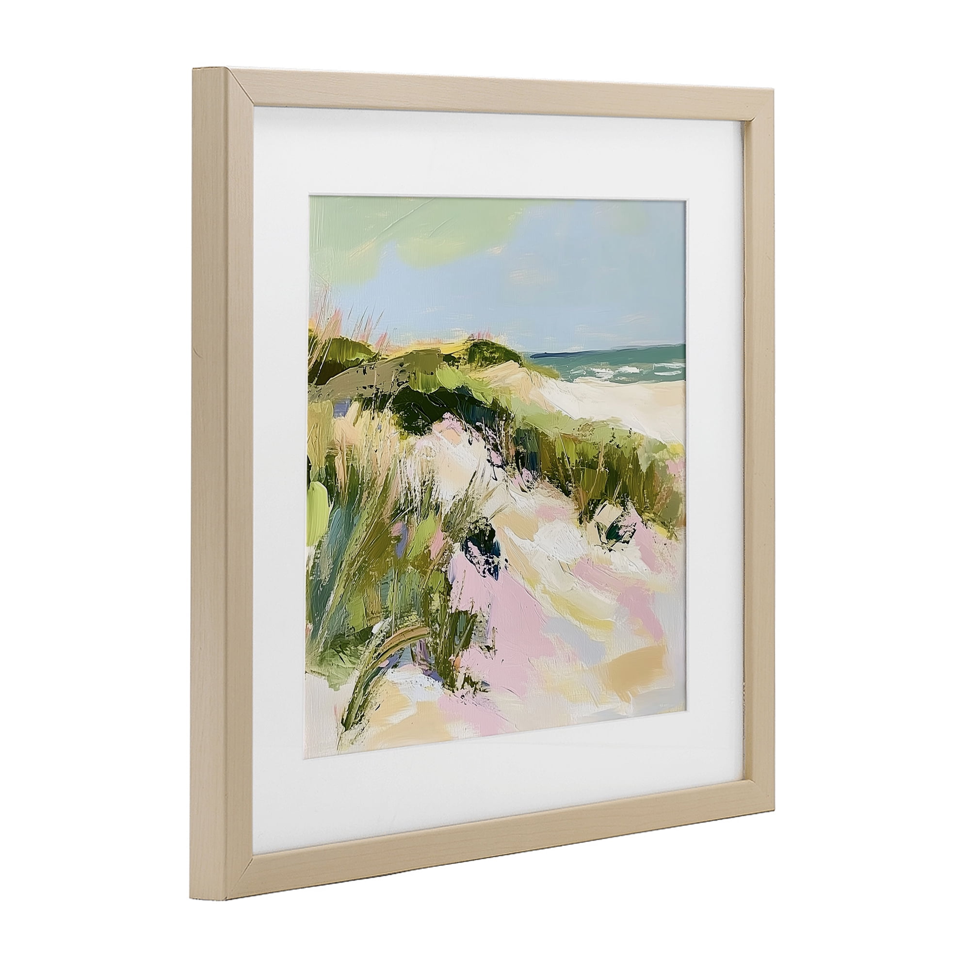 Stupell Industries Pastel Coastal Dunes at Sunrise Birch Framed Print Under Glass, design by Heidi Kuntz