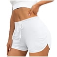 thumbnail image 2 of Women Workout Yoga Shorts - Premium Buttery Soft Solid Stretch Active Running Dance Volleyball Dolphin Shorts White XL(XL), 2 of 7