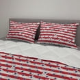 thumbnail image 2 of 4th of July Comforter & Sham Bedding Set, Stripes with Stars Freedom and Liberty of the USA National Holiday, 3 pcs Duvet Set Microfiber Filling Quilt, 5 Sizes, Royal Blue Beige Red, by Ambesonne, 2 of 4