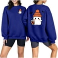 thumbnail image 3 of Jsaierl Halloween Sweatshirts for Women Spooky Ghost Graphic Pullovers Fall Loose Fit Crewneck Long Sleeve Sweater Tops Halloween Party Supplies, Sizes S-2XL, 3 of 7